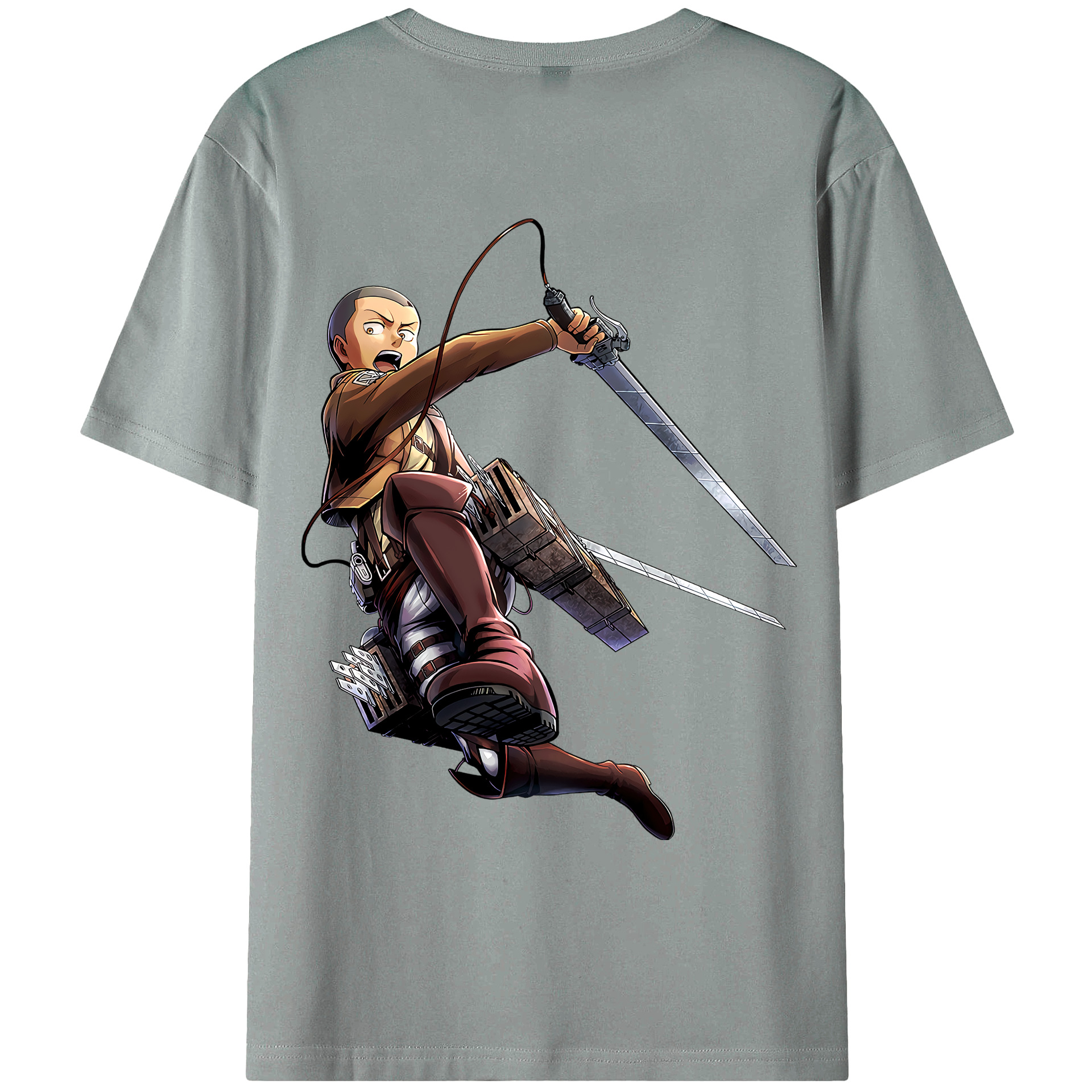 （画像用） 進撃の巨人 コニー·スプリンガー Attack on Titan Connie Springer 綿100％ メンズ半袖Tシャツ（バックプリント） 通気性